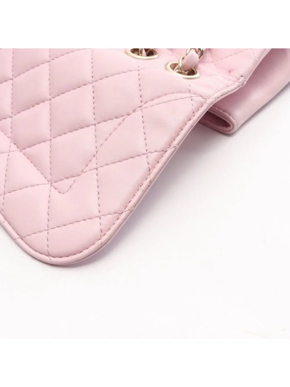 Chanel Shoulder Bag Quilted Single Flap Light Pink Lambskin Chain